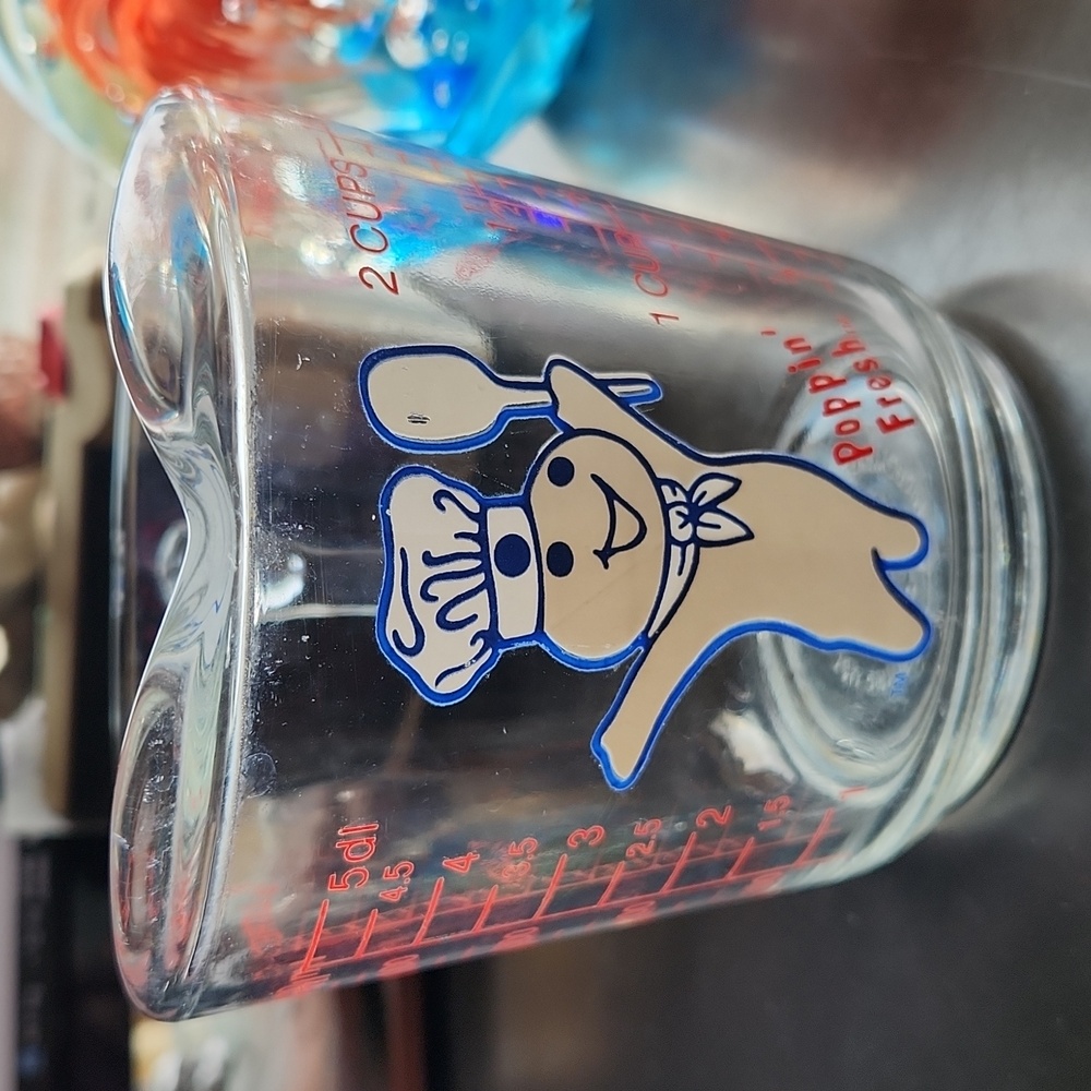 Vintage Pillsbury Doughboy Poppin Fresh 2 Cup Measuring Glass Anchor Hocking